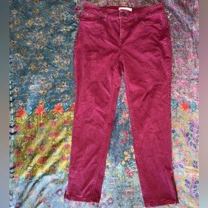 Petite Cropped Red Pants